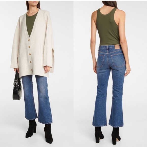 Toteme blue cropped kick flare everyday casual denim cotton jeans size 25x29.5 - Picture 16 of 16